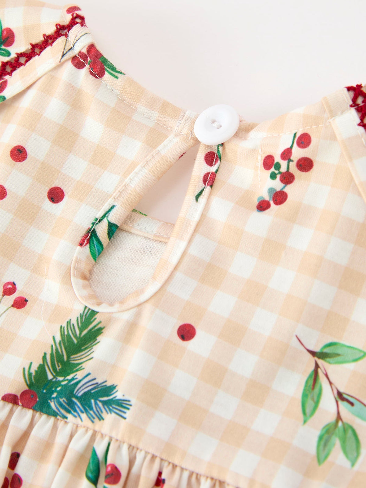 Gingham Girls Dress - Ruffle Collar Bow by Rylee Faith Designs