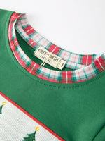 Christmas Tree Plaid Boys Set Long Sleeve Top Pants by Rylee Faith Designs