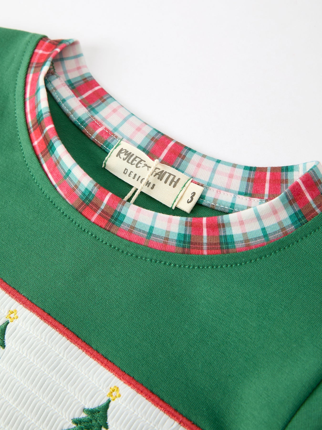 Christmas Tree Plaid Boys Set Long Sleeve Top Pants by Rylee Faith Designs