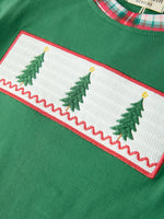 Christmas Tree Plaid Boys Set Long Sleeve Top Pants by Rylee Faith Designs