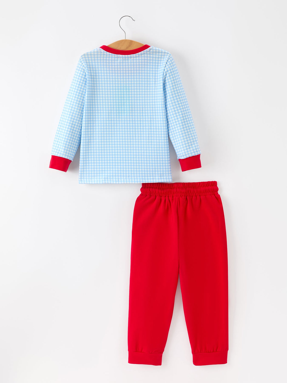Christmas Santa Smocked Embroidered Boys Pant Set by Rylee Faith Designs