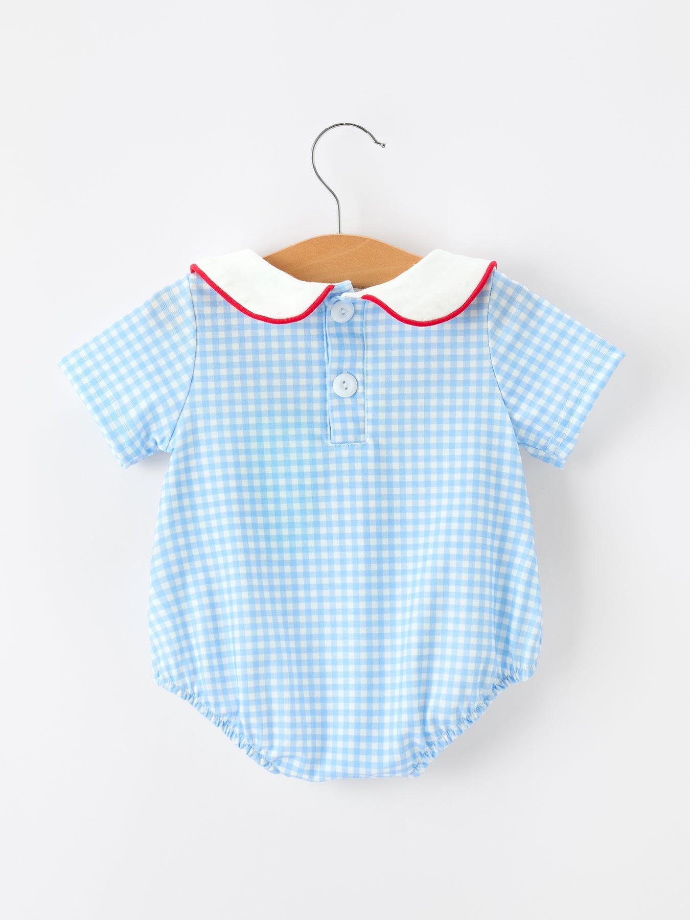Christmas Santa Embroidered Boys Jon Jon Peter Pan Collar by Rylee Faith Designs