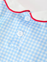 Christmas Santa Embroidered Boys Jon Jon Peter Pan Collar by Rylee Faith Designs