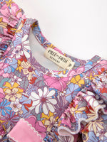 Fall Vintage Floral Print Girls Long Sleeve Romper by Rylee Faith Designs