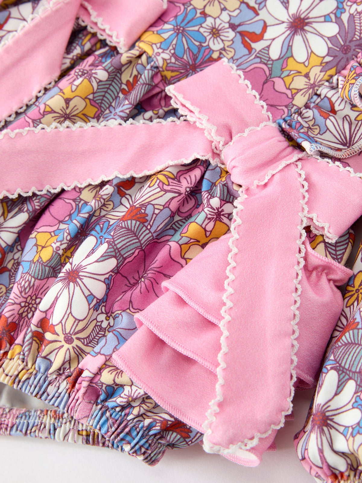 Fall Vintage Floral Print Girls Long Sleeve Romper by Rylee Faith Designs
