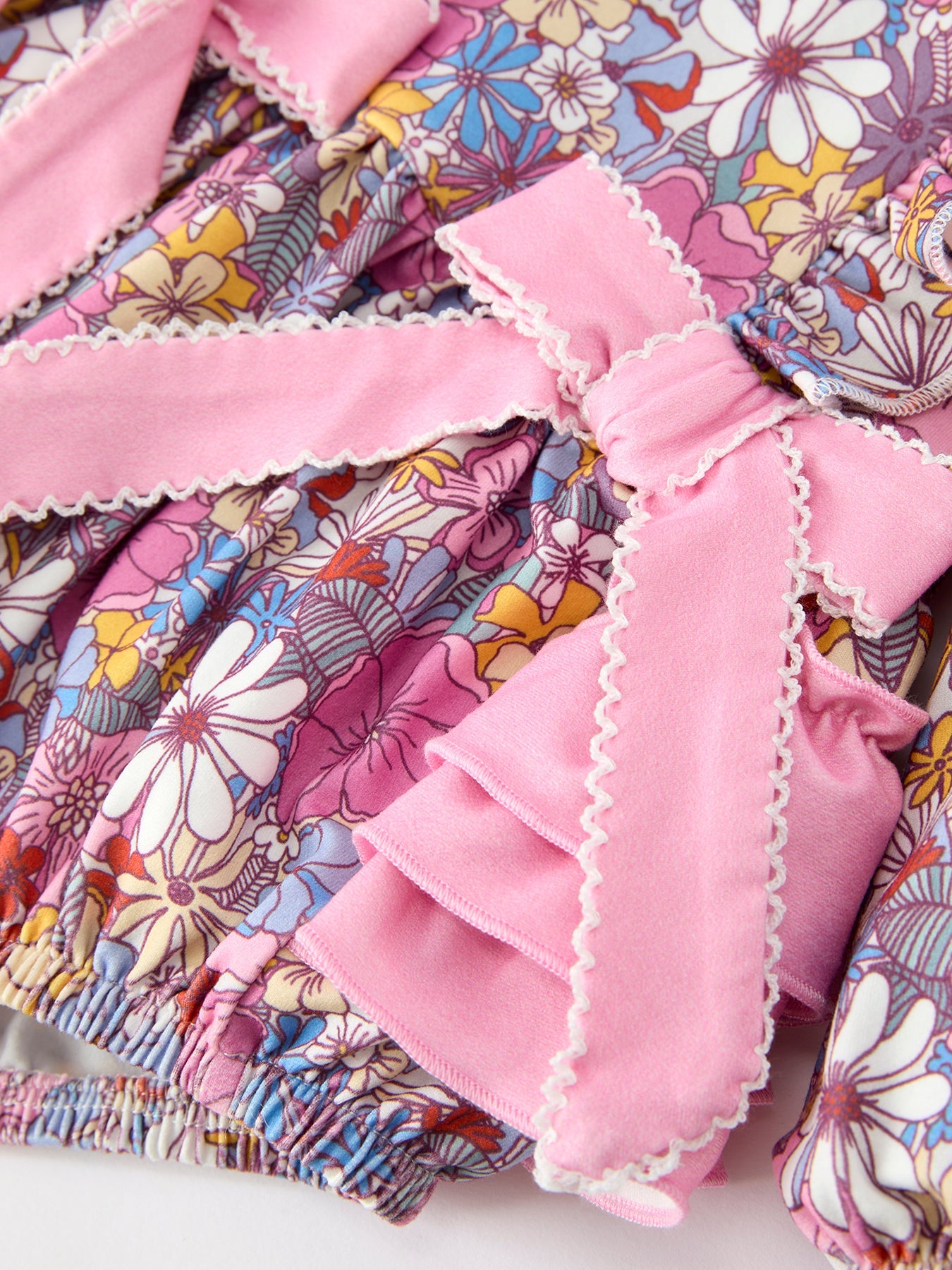 Fall Vintage Floral Print Girls Long Sleeve Romper by Rylee Faith Designs