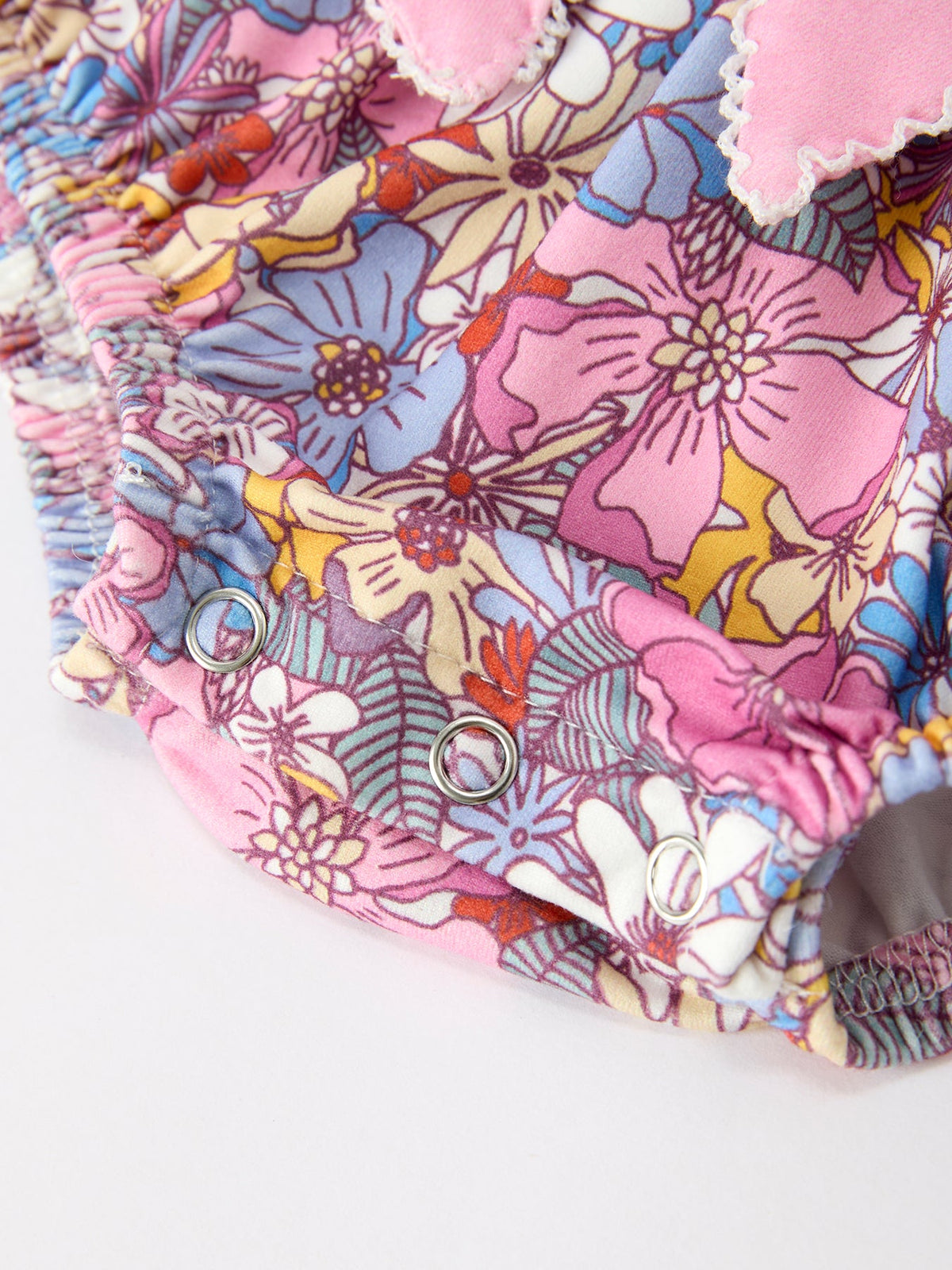 Fall Vintage Floral Print Girls Long Sleeve Romper by Rylee Faith Designs