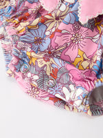 Fall Vintage Floral Print Girls Long Sleeve Romper by Rylee Faith Designs
