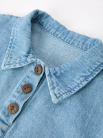 Baby Denim Romper Short Sleeve Polo Bodysuit by Rylee Faith Designs