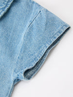 Baby Denim Romper Short Sleeve Polo Bodysuit by Rylee Faith Designs
