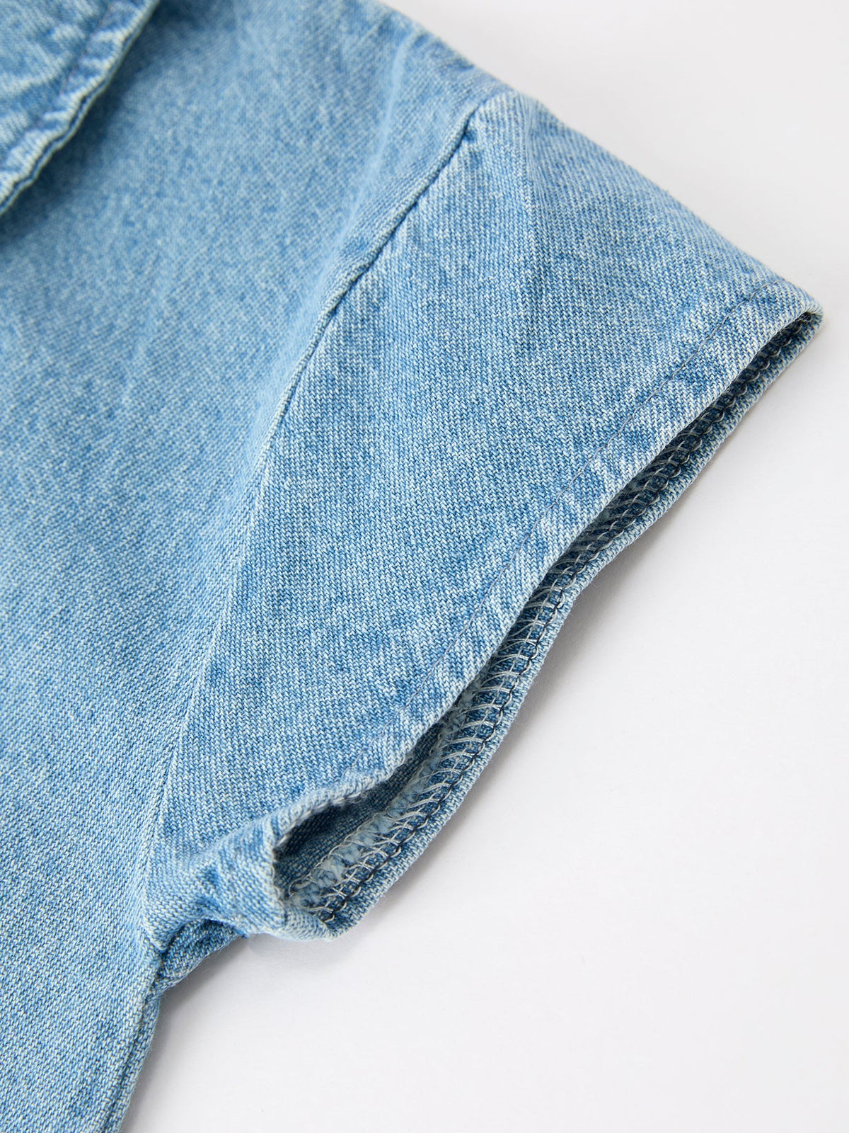 Baby Denim Romper Short Sleeve Polo Bodysuit by Rylee Faith Designs