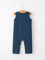 Thanksgiving Turkey Applique Baby Waffle Romper Sleeveless by Rylee Faith Designs