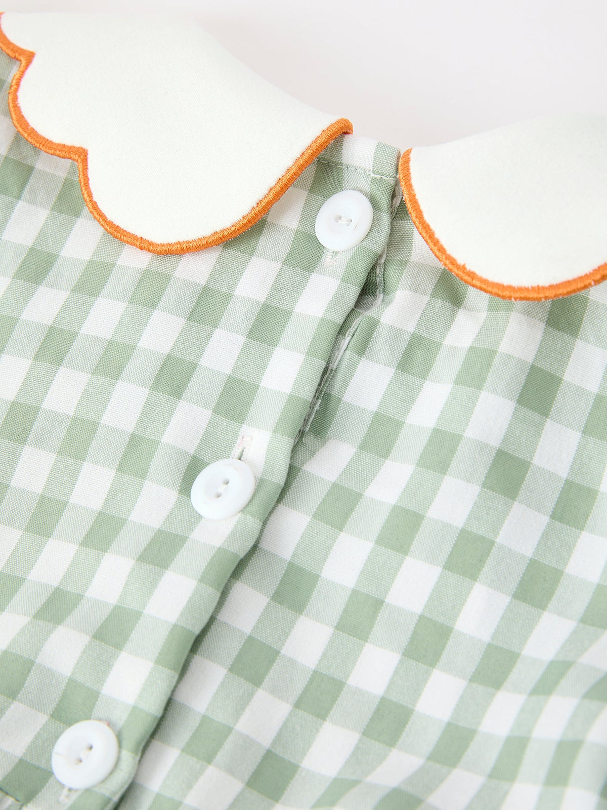Cotton Girls Dress, Plaid, Smocked, Peter Pan Collar, Pumpkin Bow by Rylee Faith Designs