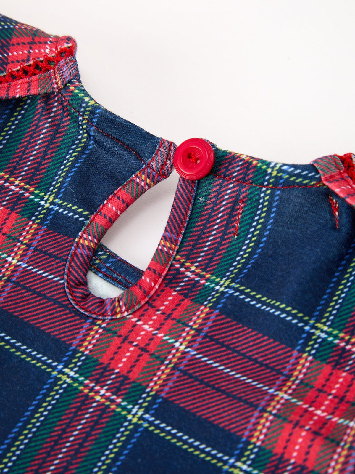 Polyester Blend Dress, Fall Plaid, Petal Collar, Puff Sleeve, Long by Rylee Faith Designs
