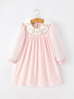Polyester Spandex Baby Girl Dress, Duck Embroidered, Peter Pan Collar by Rylee Faith Designs