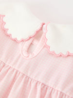Polyester Spandex Romper, Duck Embroidered Ruffle Collar by Rylee Faith Designs