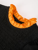 Girls Halloween Dog Pumpkin Black Bloomers Set by Rylee Faith Designs