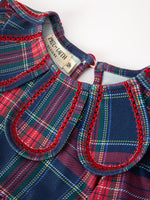 Plaid Romper, Petal Collar Puff Sleeve Bloomer by Rylee Faith Designs