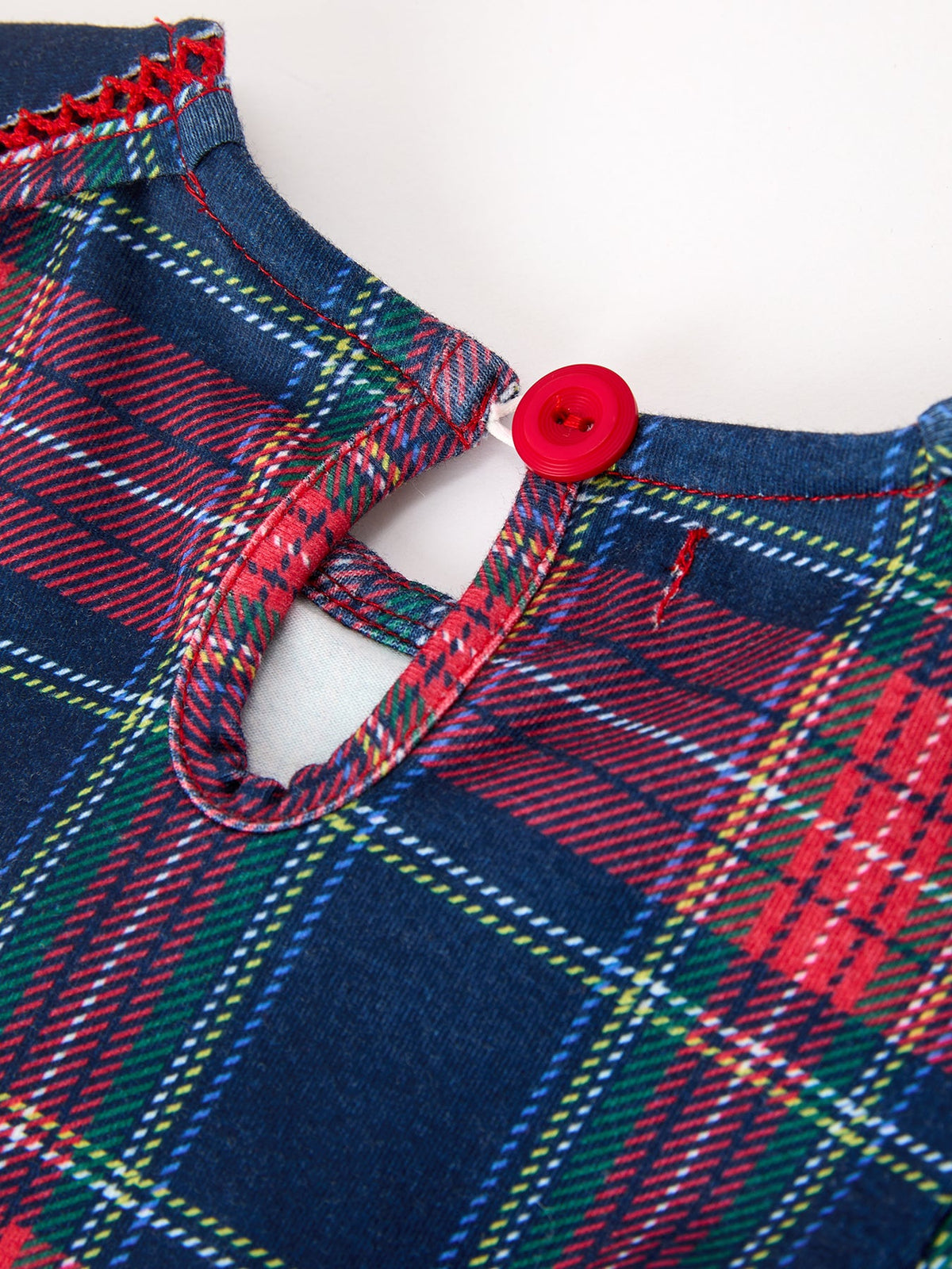 Plaid Romper, Petal Collar Puff Sleeve Bloomer by Rylee Faith Designs