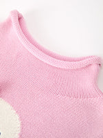 Girls Ghost Bow Knit Sweater Halloween Cute Embroidered Pullover by Rylee Faith Designs