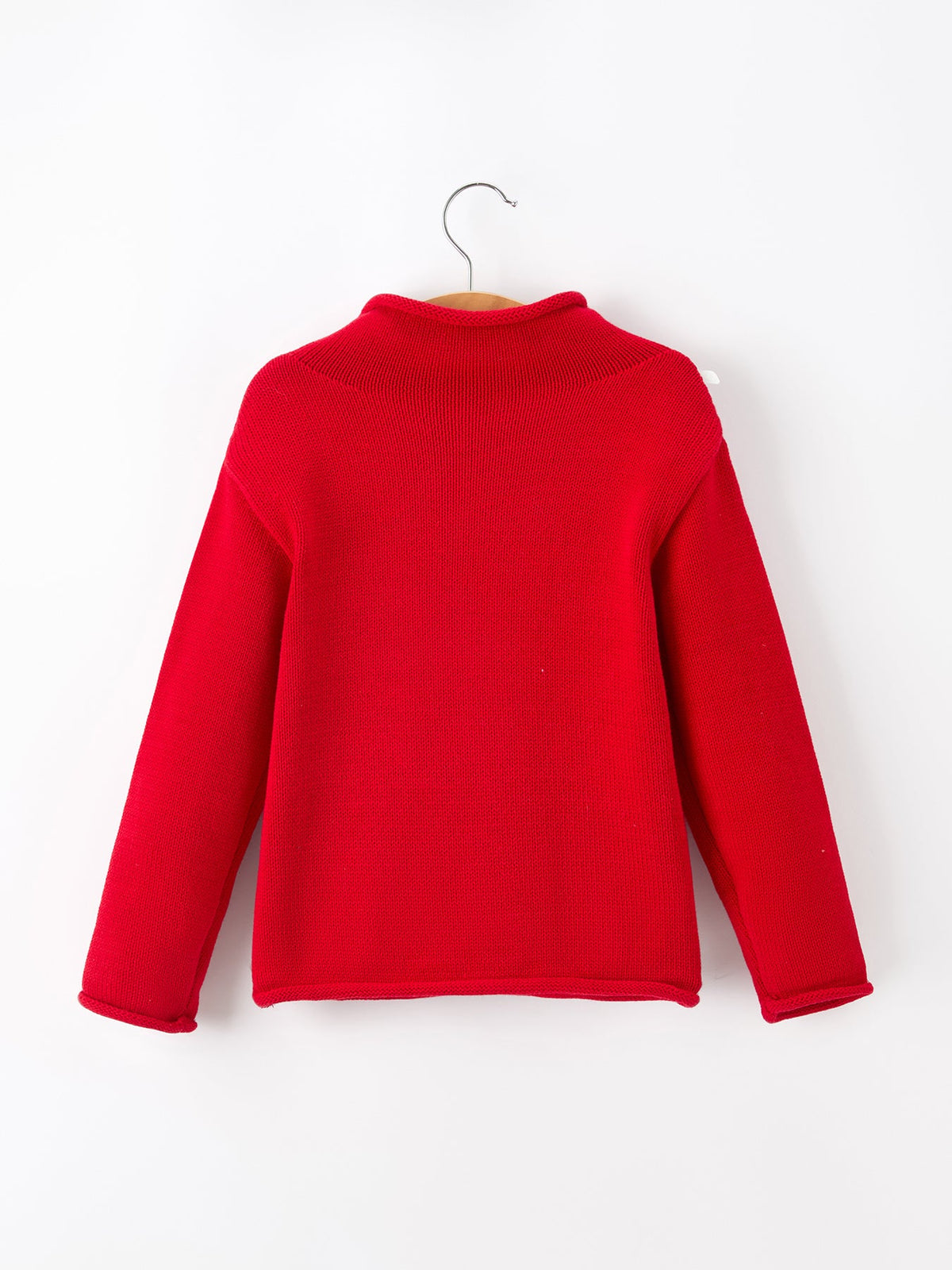 Baby Girl Christmas Red Knit Sweater with Embroidered Tree Appliqué by Rylee Faith Designs