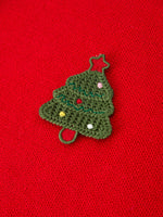 Baby Girl Christmas Red Knit Sweater with Embroidered Tree Appliqué by Rylee Faith Designs