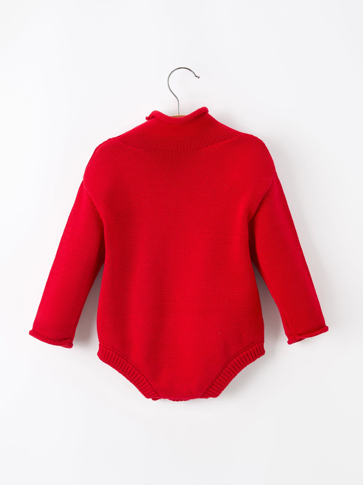 Baby Girls Christmas Red Knit Tree Appliqué Romper by Rylee Faith Designs