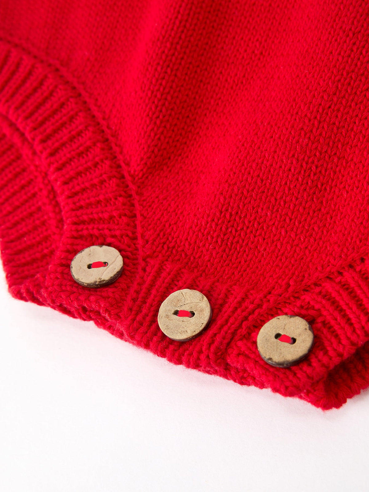 Baby Girls Christmas Red Knit Tree Appliqué Romper by Rylee Faith Designs