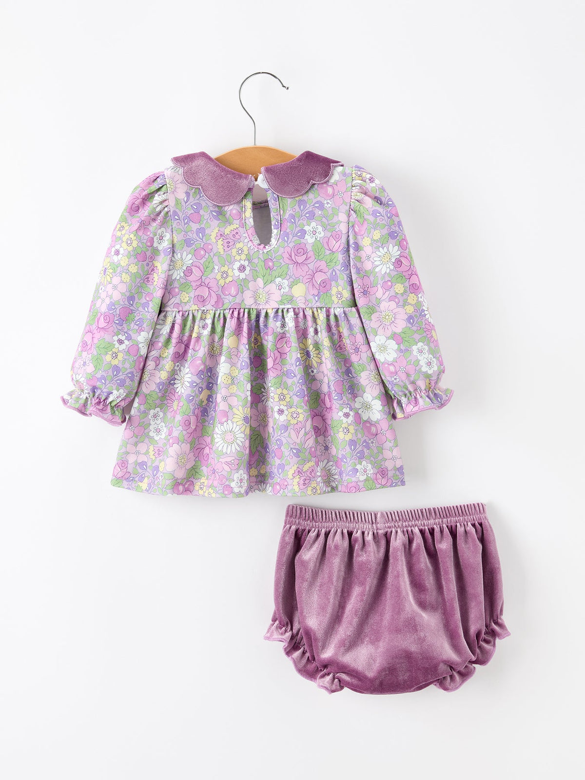 Velvet Two-Piece Set, Ruffle Bow Bloomers by Rylee Faith Designs (view 2 of 5)