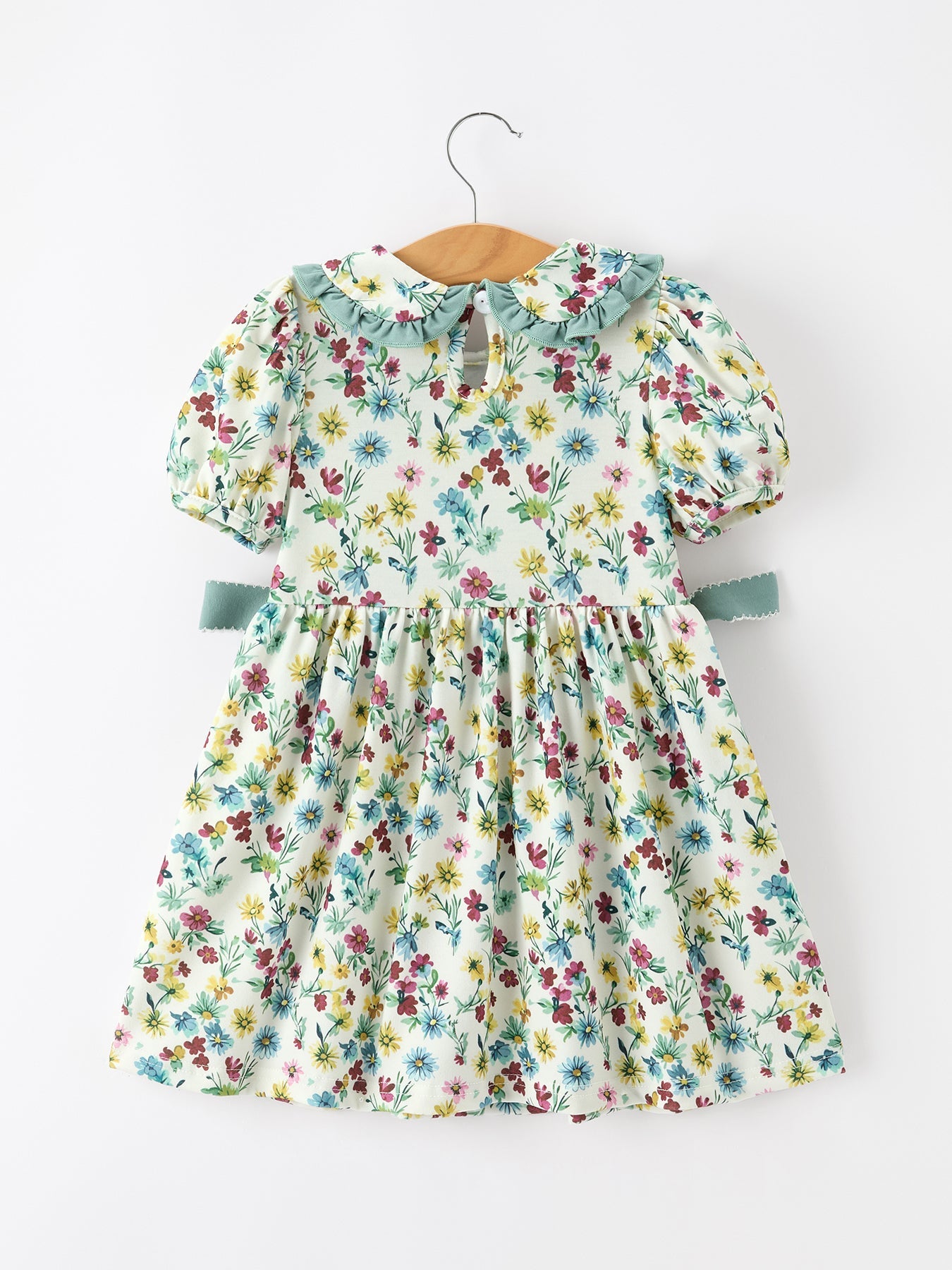 Polyester Spandex Girls Dress, Petal Collar