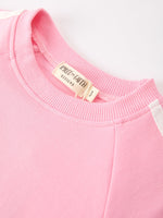 Girls Cotton Polyester Sweatshirt and Pants Set, Pink Bow Trim by Rylee Faith Designs