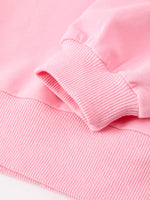 Girls Cotton Polyester Sweatshirt and Pants Set, Pink Bow Trim by Rylee Faith Designs