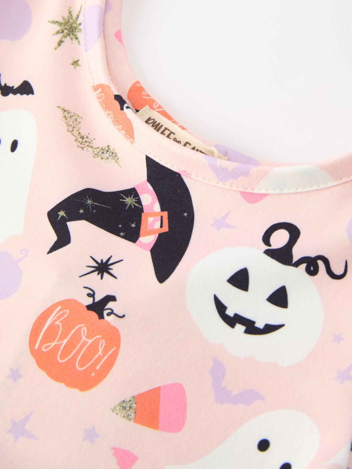 Polyester Spandex Halloween Ghost Girl Twirl Dress, Short-sleeved by Rylee Faith Designs