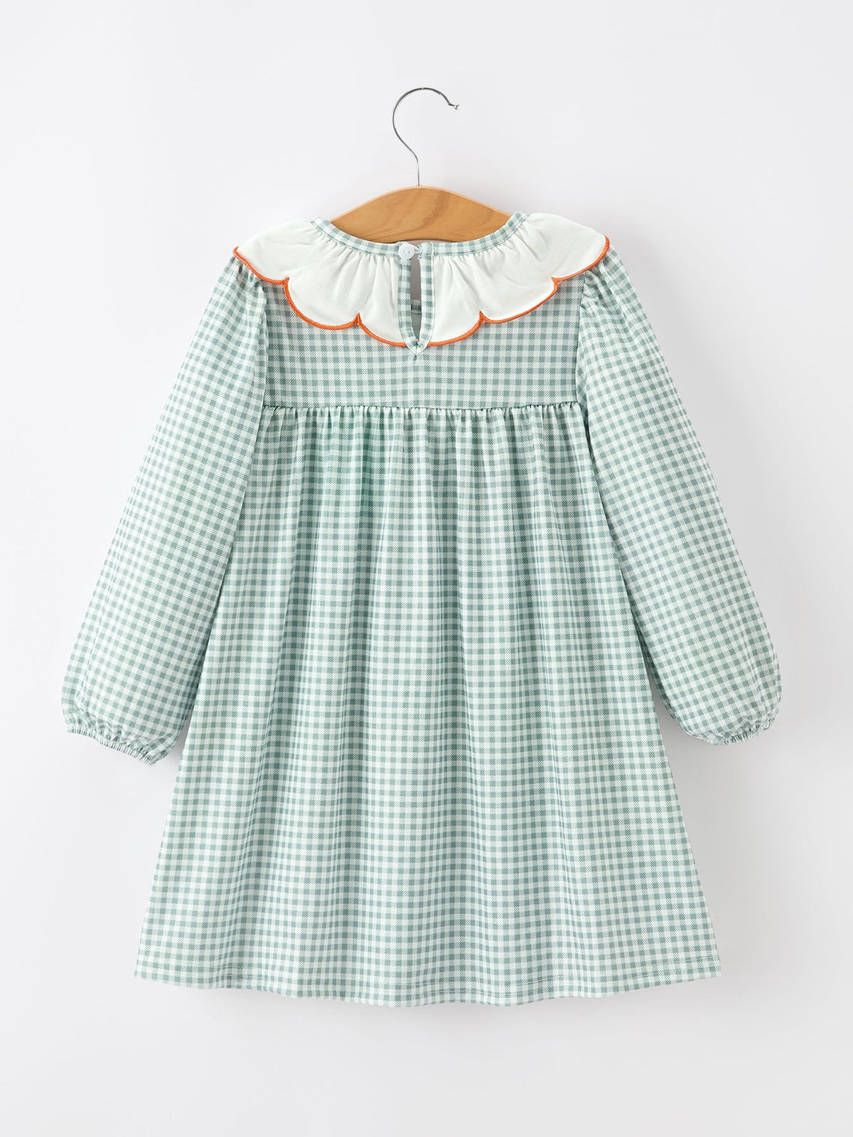 Girls Dress, Pumpkin Embroidery, Peter Pan Collar by Rylee Faith Designs