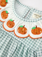 Girls Dress, Pumpkin Embroidery, Peter Pan Collar by Rylee Faith Designs
