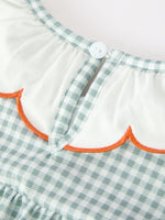 Girls Dress, Pumpkin Embroidery, Peter Pan Collar by Rylee Faith Designs