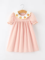 Halloween Pumpkin Applique Puff Sleeve Dress by Rylee Faith Designs