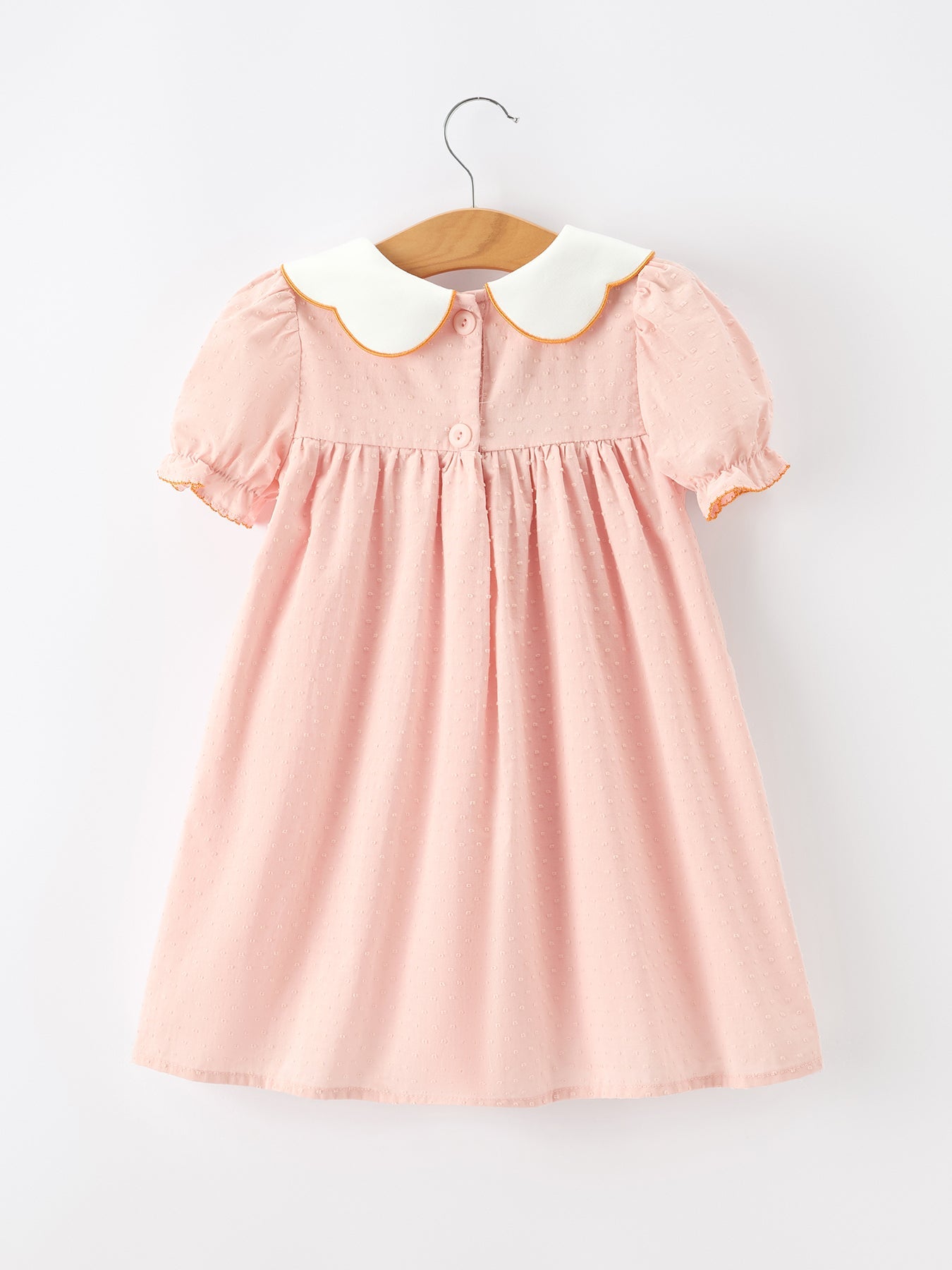 Halloween Pumpkin Applique Puff Sleeve Dress