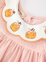 Halloween Pumpkin Applique Puff Sleeve Dress by Rylee Faith Designs