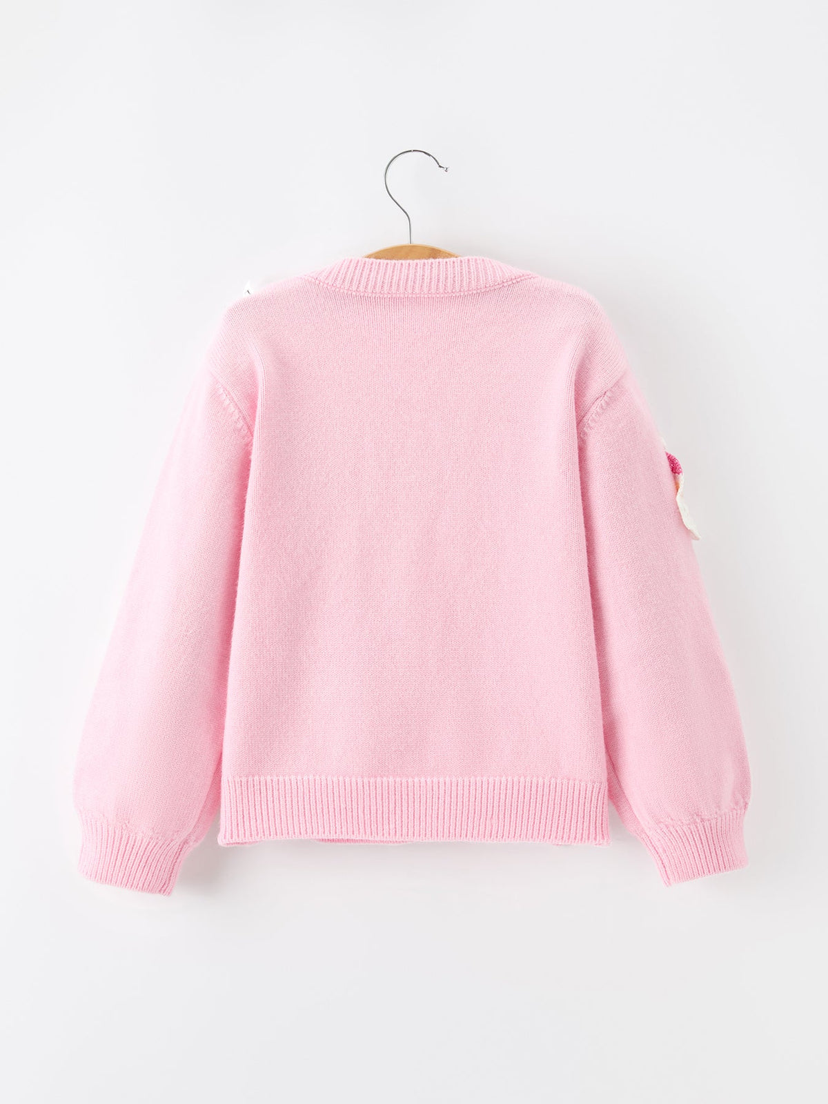 Baby Girl Christmas Pink Santa Bow Knit Cardigan Sweater by Rylee Faith Designs