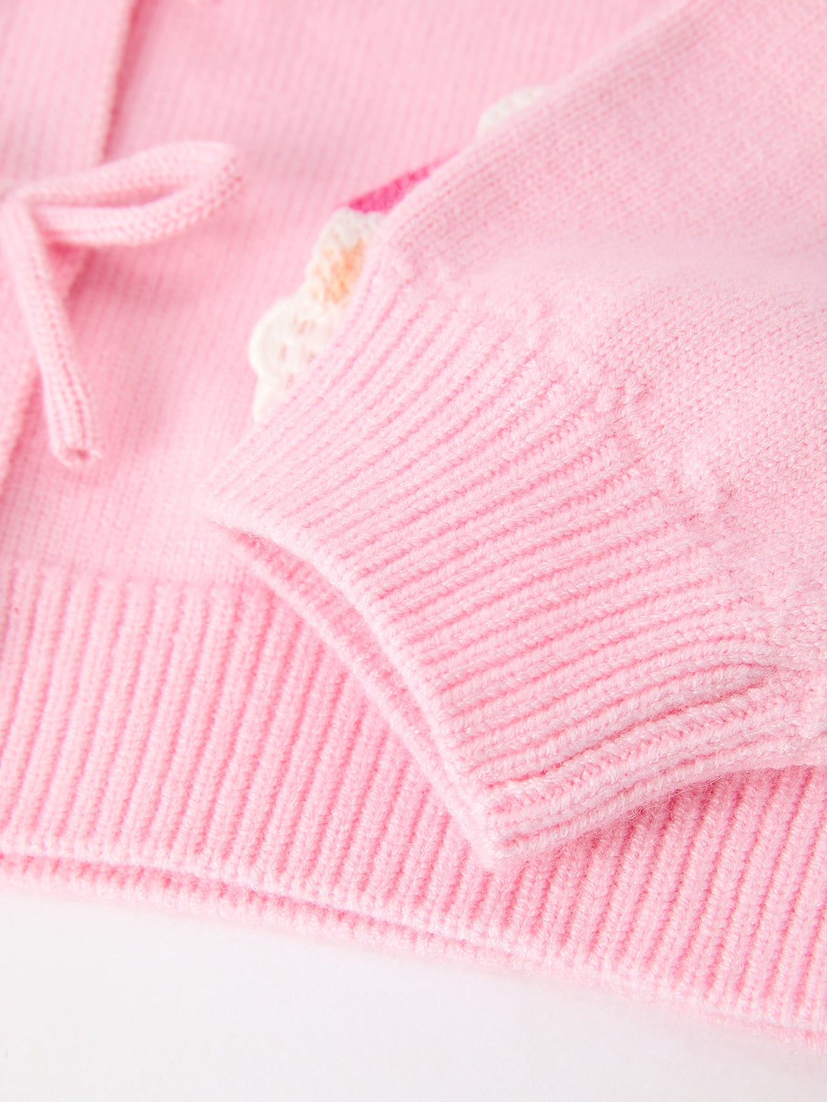 Baby Girl Christmas Pink Santa Bow Knit Cardigan Sweater by Rylee Faith Designs