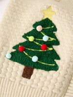 Christmas Tree Knit Cardigan Kids Holiday Sweater Button Front by Rylee Faith Designs
