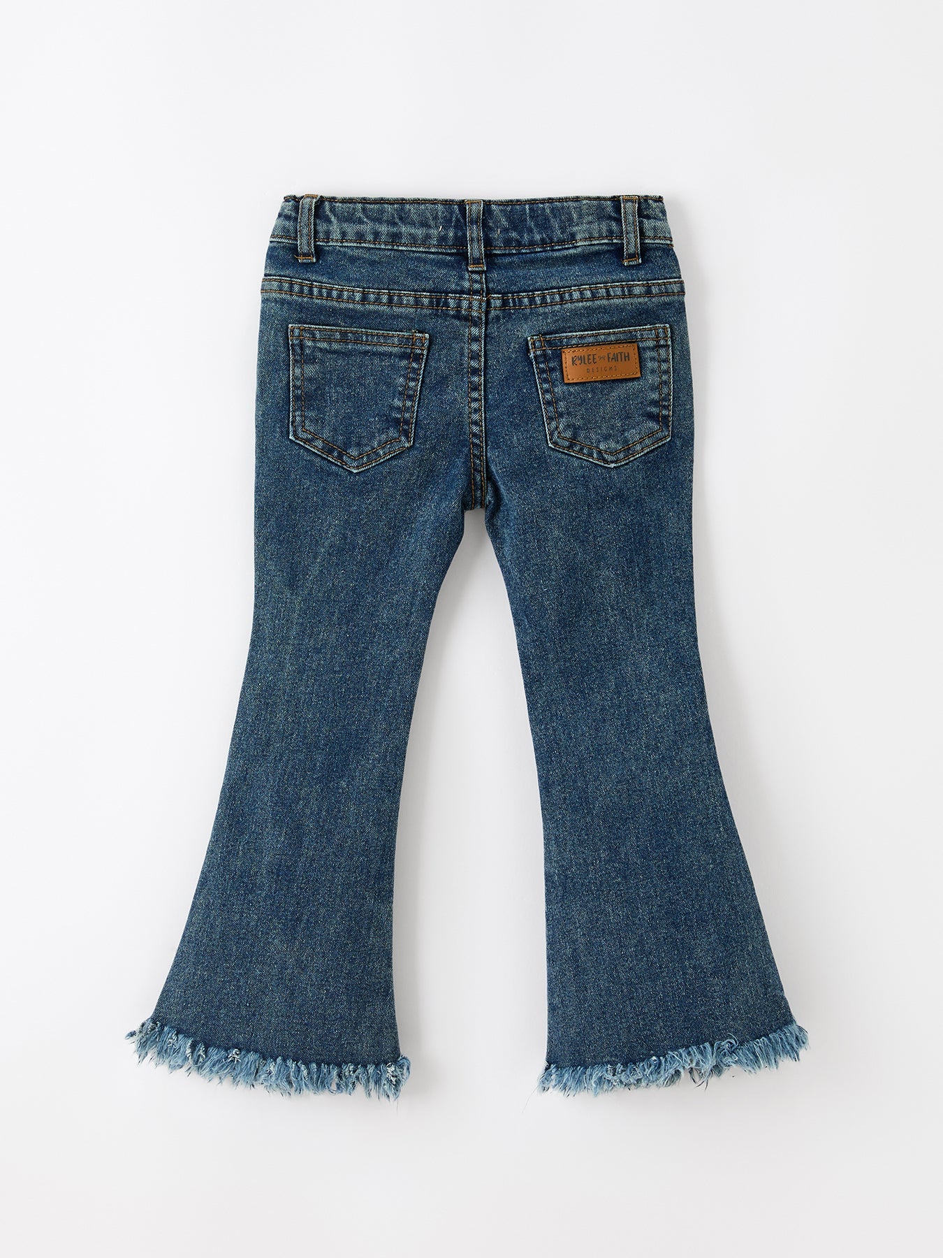 Girls Pumpkin Embroidered Flare Jeans, Fringe Hem