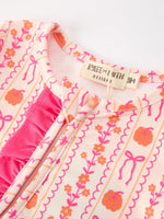Polyester Spandex Baby Sleeper, Pumpkin Bow Print by Rylee Faith Designs