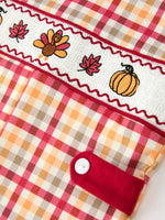 Boy Thanksgiving Pumpkin Turkey Maple Leaf Plaid Jonjon by Rylee Faith Designs