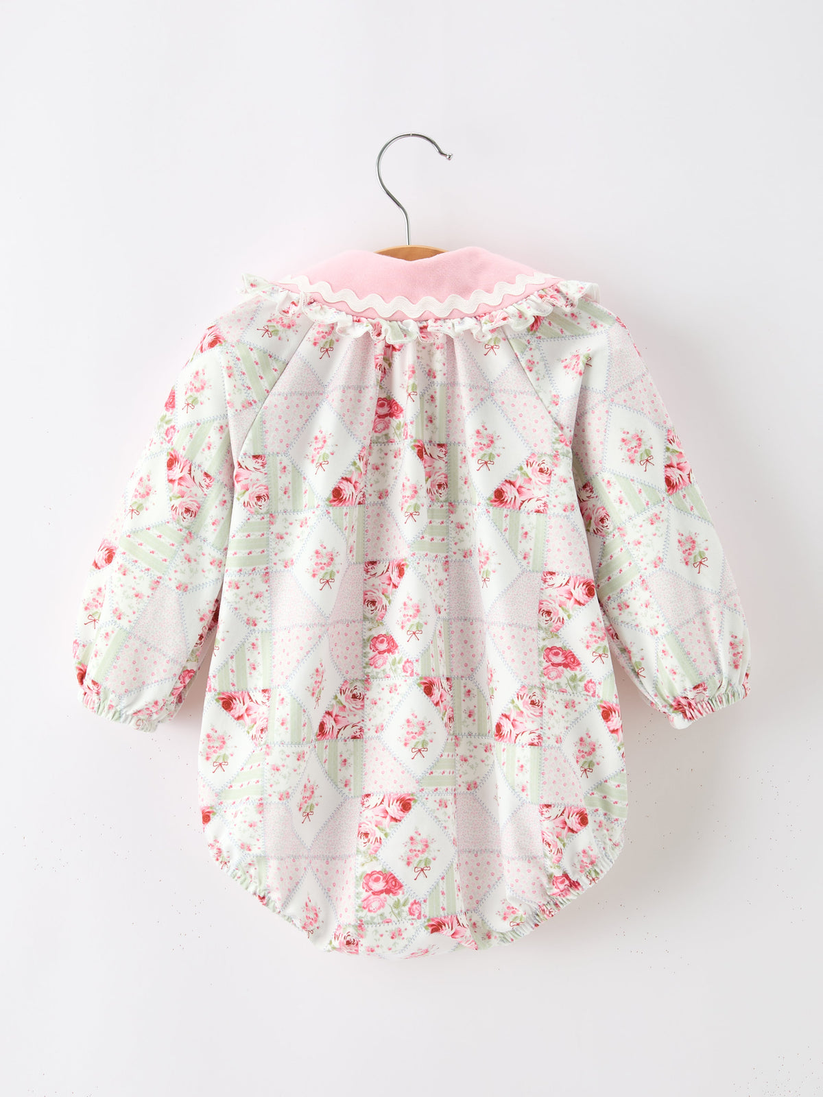 Fall Girls Floral Lace Collar Ruffle Romper Long-sleeved by Rylee Faith Designs