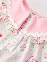 Fall Girls Floral Lace Collar Ruffle Romper Long-sleeved by Rylee Faith Designs