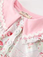 Fall Girls Floral Peter Pan Collar Ruffle Long-sleeved Dress by Rylee Faith Designs