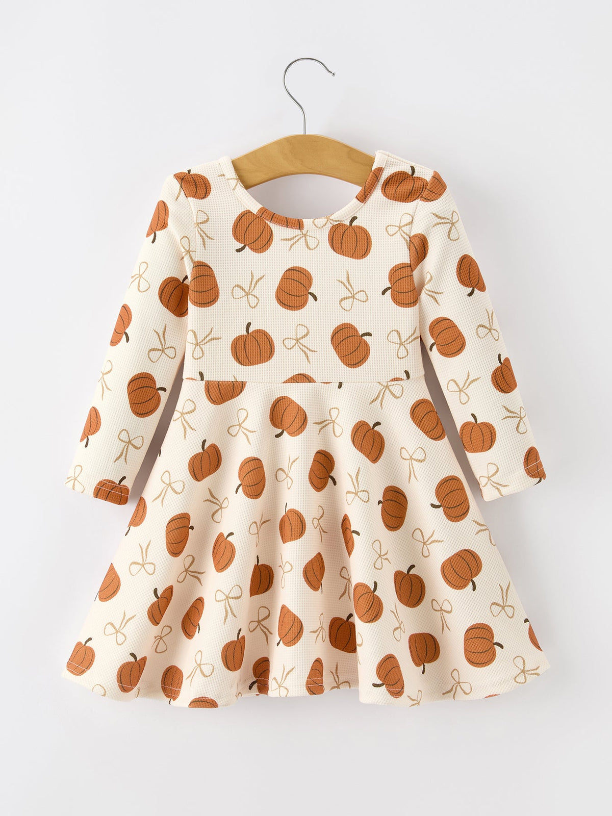 Girls Thanksgiving Pumpkin Bow Dress by Rylee Faith Designs