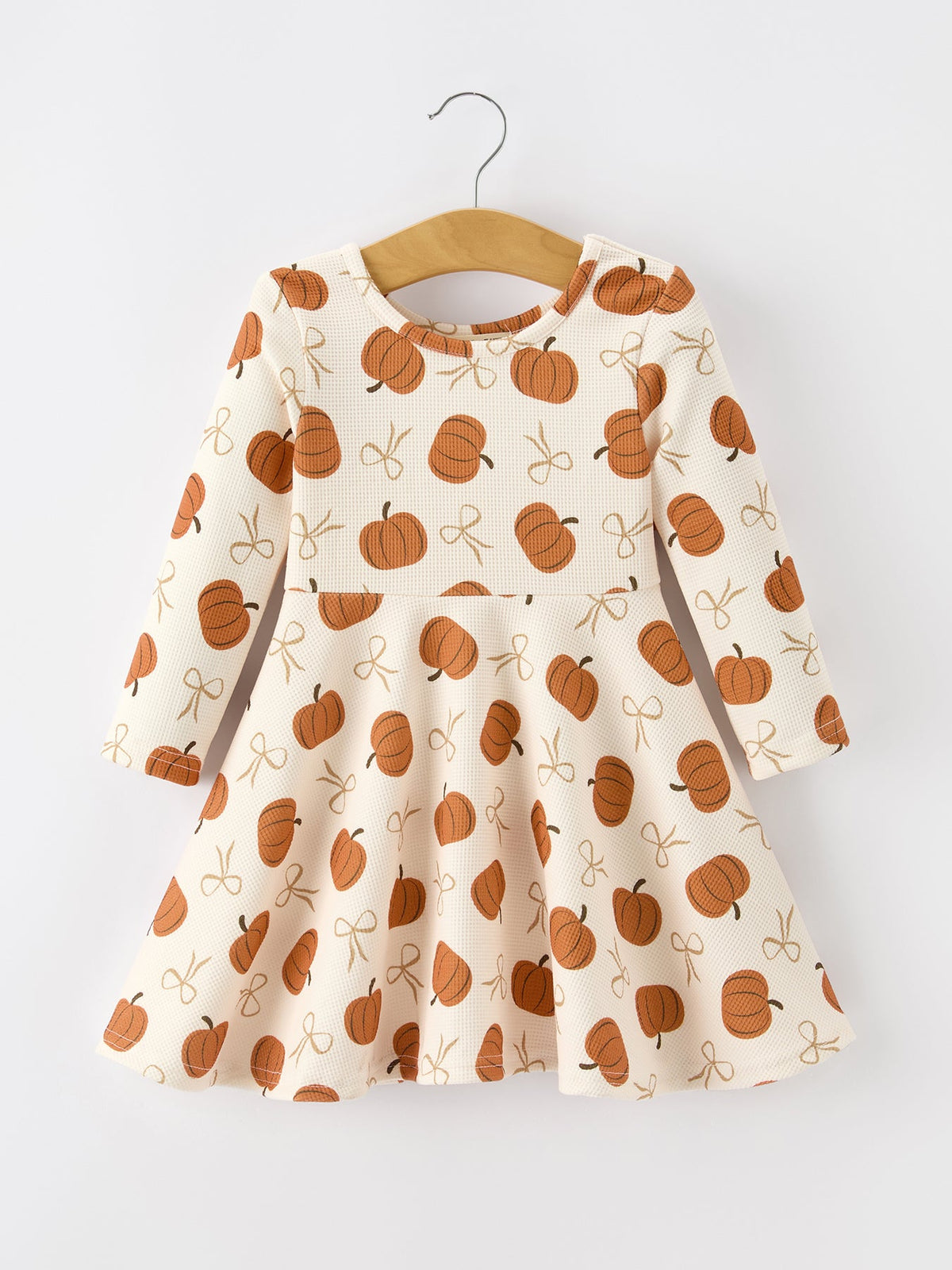 Girls Thanksgiving Pumpkin Bow Dress by Rylee Faith Designs
